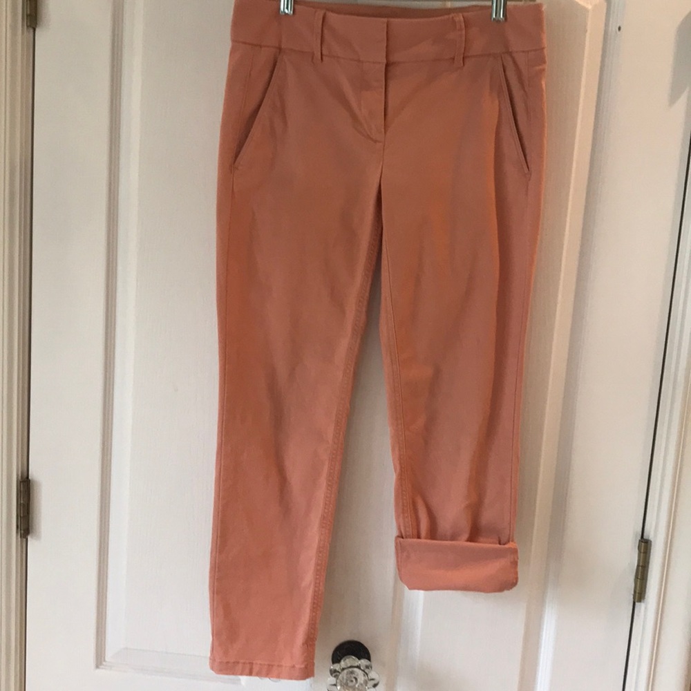 Apricot colored Kakhi cropped pants from The Loft. Size 2